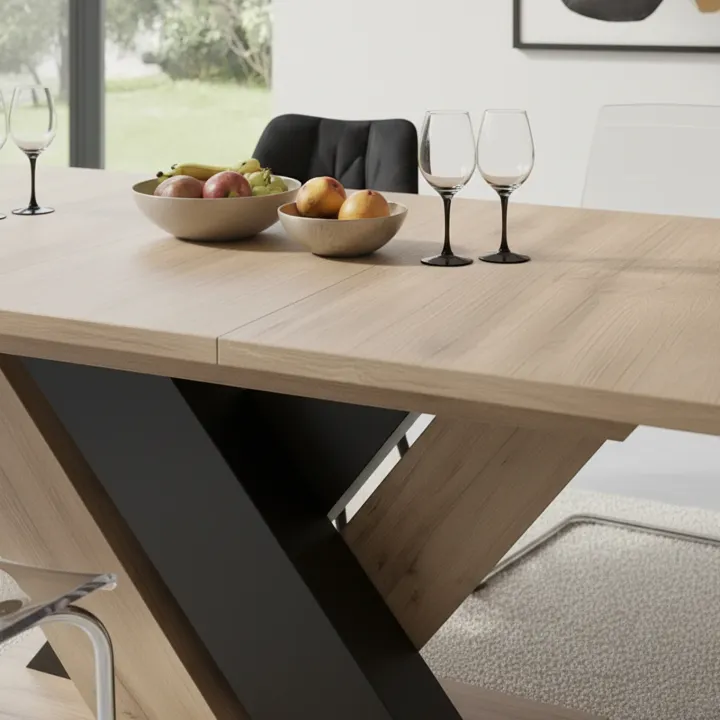 Tavolo allungabile moderno 160/200cm rovere nero Wolly