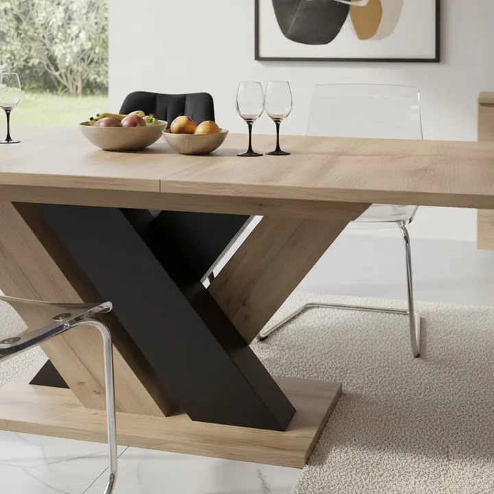 Tavolo allungabile moderno 160/200cm rovere nero Wolly