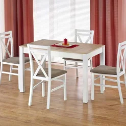 Tavolo allungabile moderno 118/158cm rovere sonoma bianco Iceberg