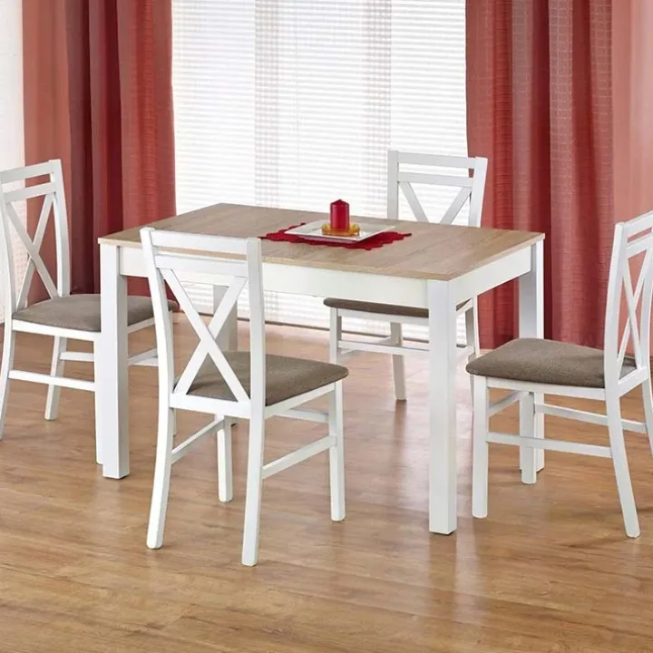 Tavolo allungabile moderno 118/158cm rovere sonoma bianco Iceberg
