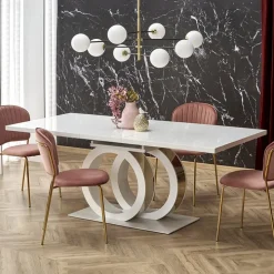 Tavolo allungabile moderno 160/200cm bianco oro Malvasia