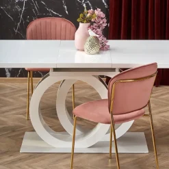 Tavolo allungabile moderno 160/200cm bianco oro Malvasia