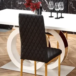Tavolo allungabile moderno 160/200cm bianco oro Malvasia