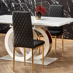 Tavolo allungabile moderno 160/200cm bianco oro Malvasia