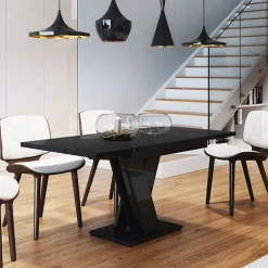 Tavolo allungabile moderno 120/160cm nero lucido Coroline