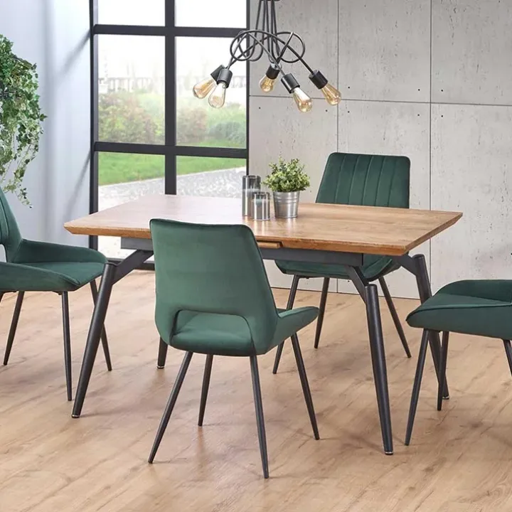 Tavolo allungabile moderno 140/180cm rovere nero Basilea