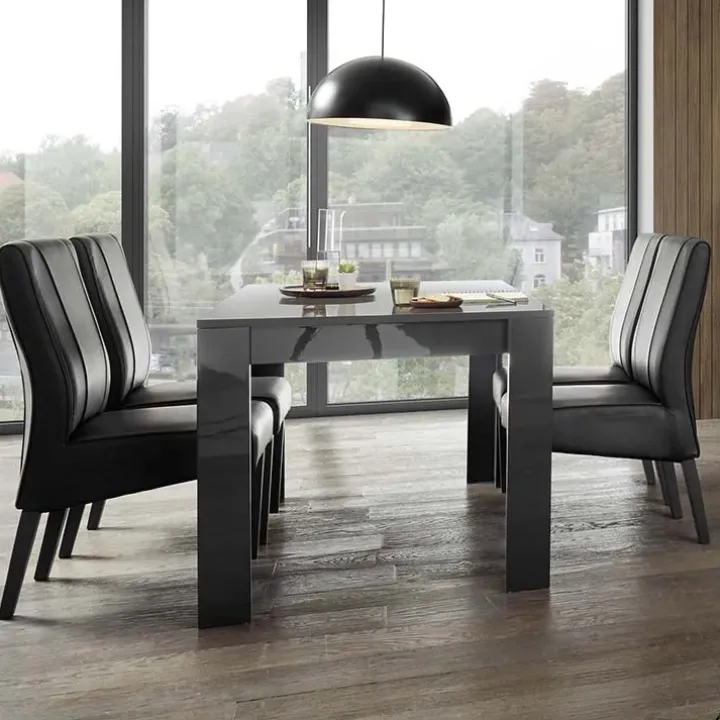 Tavolo allungabile moderno 137/185cm grigio lucido Olimpo Obsession