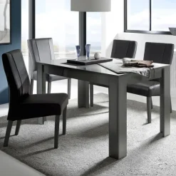 Tavolo allungabile moderno 137/185cm grigio lucido Olimpo Obsession