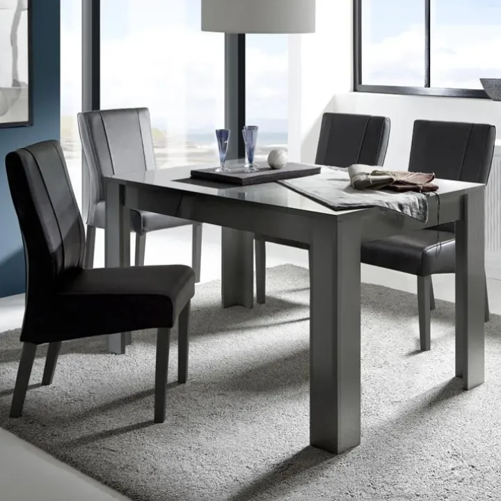 Tavolo allungabile moderno 137/185cm grigio lucido Olimpo Obsession