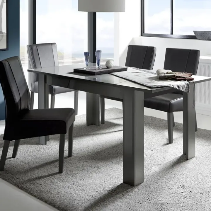 Tavolo allungabile moderno 137/185cm grigio lucido Olimpo Obsession