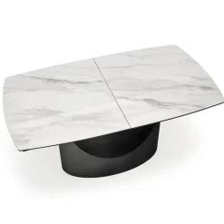 Tavolo allungabile moderno 160/220cm marmo bianco nero Isaia