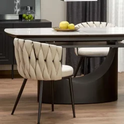 Tavolo allungabile moderno 160/220cm marmo bianco nero Isaia