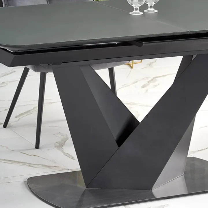 Tavolo allungabile moderno 160/200cm grigio scuro nero Blasco