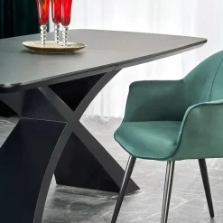 Tavolo allungabile moderno 180/220cm grigio scuro nero Borgia