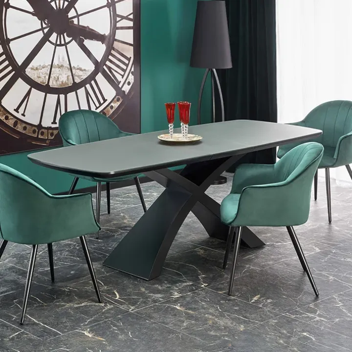 Tavolo allungabile moderno 180/220cm grigio scuro nero Borgia