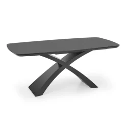 Tavolo allungabile moderno 180/220cm grigio scuro nero Borgia