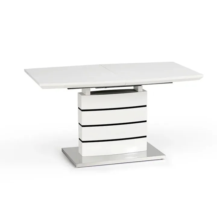 Tavolo allungabile moderno 140/180cm bianco nero acciaio Sequoia