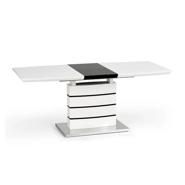 Tavolo allungabile moderno 140/180cm bianco nero acciaio Sequoia