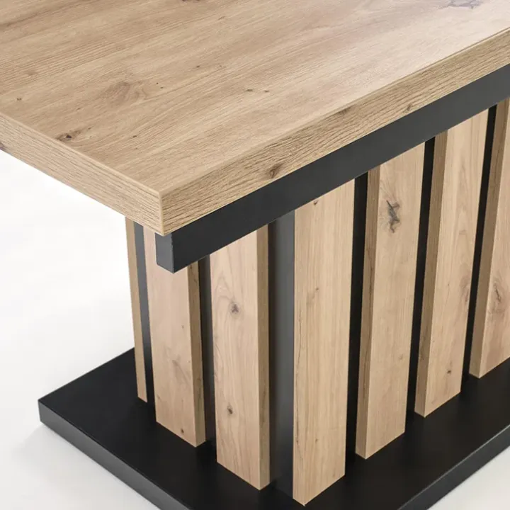 Tavolo allungabile moderno 130/170cm rovere nero Ottowa