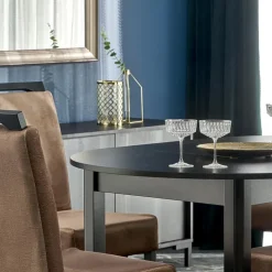 Tavolo allungabile rotondo 102/142cm moderno nero Caienna