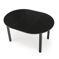 Tavolo allungabile rotondo 102/142cm moderno nero Caienna