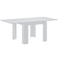 Tavolo allungabile 90x90cm moderno a libro bianco frassinato Calla