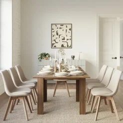 Tavolo allungabile 90x90cm moderno a libro noce Calla