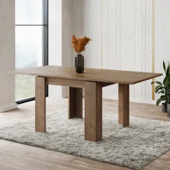 Tavolo allungabile 90x90cm moderno a libro noce Calla