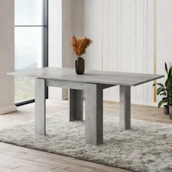 Tavolo allungabile 90x90cm moderno a libro grigio Calla