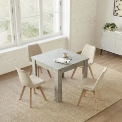 Tavolo allungabile 90x90cm moderno a libro grigio Calla