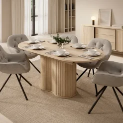 Tavolo allungabile 180/220x90cm ovale rovere Groove