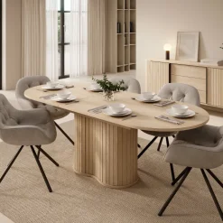 Tavolo allungabile 180/220x90cm ovale rovere Groove