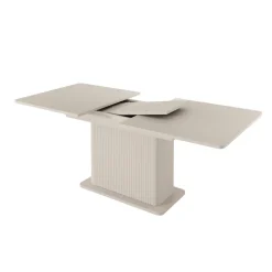 Tavolo allungabile 160/200x90cm rettangolare beige cannettato Ramis