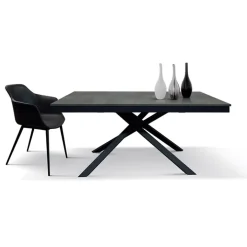 Tavolo 140/200 cm allungabile acciaio ossido metallo Velvet