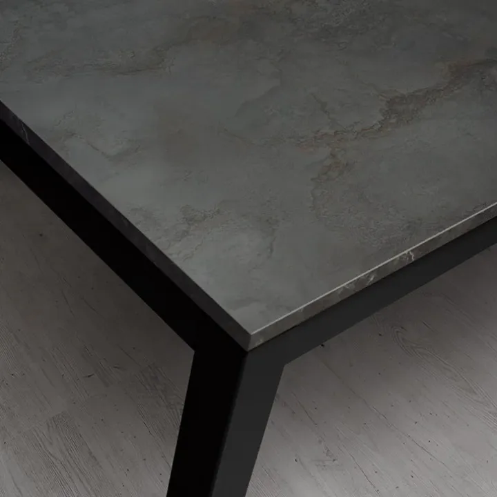 Tavolo 90/180 cm allungabile acciaio ossido metallo Alanda