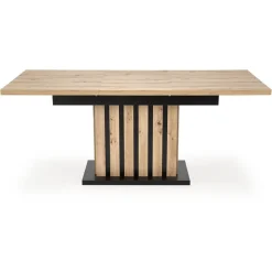 Tavolo 130/180cm allungabile da pranzo rovere chiaro nero Harbin
