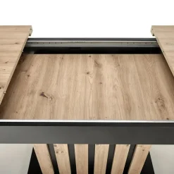 Tavolo 130/180cm allungabile da pranzo rovere chiaro nero Harbin