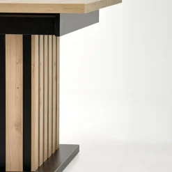 Tavolo 130/180cm allungabile da pranzo rovere chiaro nero Harbin