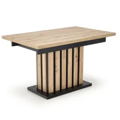 Tavolo 130/180cm allungabile da pranzo rovere chiaro nero Harbin