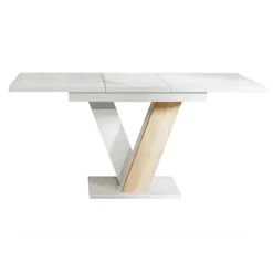 Tavolo 120/160cm allungabile moderno bianco rovere Coroline