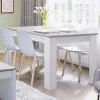 Tavolo 140/190cm allungabile moderno bianco opaco cemento Zander