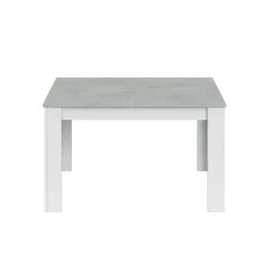 Tavolo 140/190cm allungabile moderno bianco opaco cemento Zander