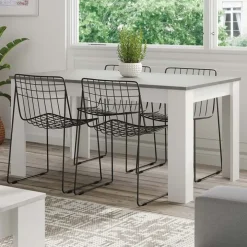 Tavolo 140/190cm allungabile moderno bianco opaco cemento Zander