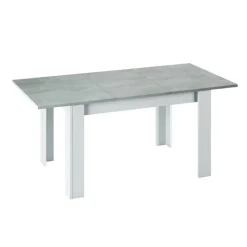 Tavolo 140/190cm allungabile moderno bianco opaco cemento Zander