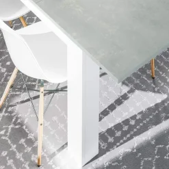 Tavolo 140/190cm allungabile moderno bianco opaco cemento Zander