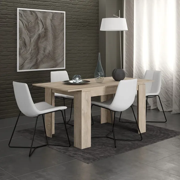 Tavolo 120/160cm allungabile moderno legno rovere chiaro Atena