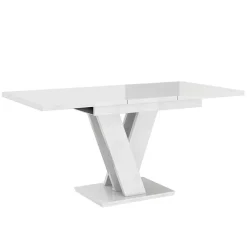 Tavolo 120/160cm allungabile moderno bianco lucido Coroline