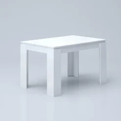 Tavolo 120/160cm allungabile moderno legno bianco lucido Atena