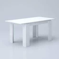 Tavolo 120/160cm allungabile moderno legno bianco lucido Atena