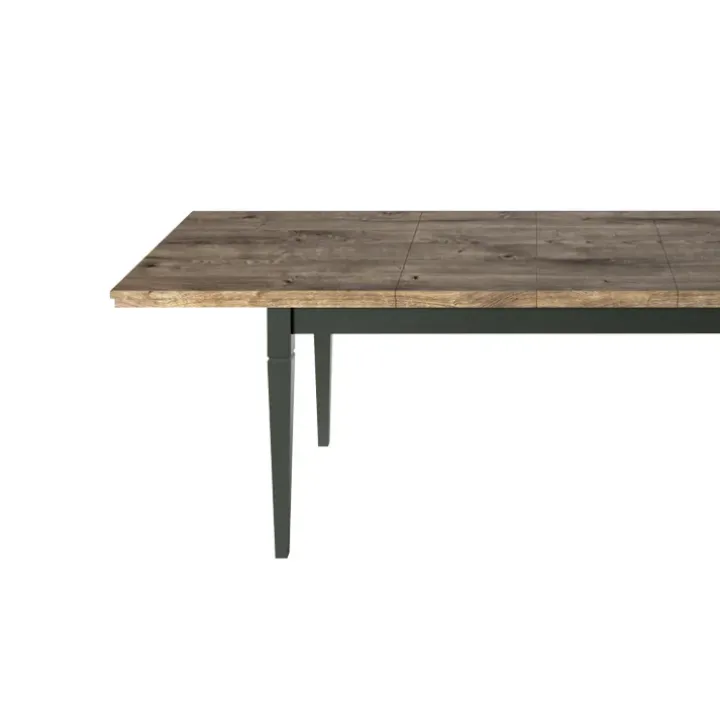 Tavolo 160/200/240cm allungabile moderno verde scuro quercia Texel